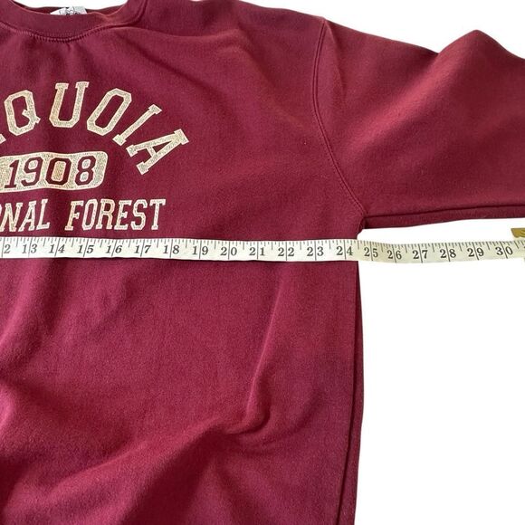 Sequoia National Forest Burgundy Crewneck Sweatshirt, Unisex XL - Picture 7 of 9